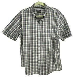 Van Heusen Classic Fit Short-Sleeve Button-Down Plaid Shirt Sz. XL